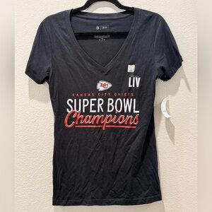 ❤️🏆 NWT Team Apparel Black Kansas City Chiefs Champions Tee – SZ L 🏆❤️